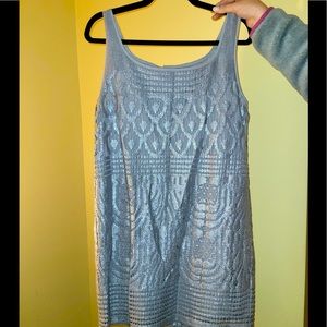 Lily Pulitzer Scoop Silver Metallic Cocktail Dress